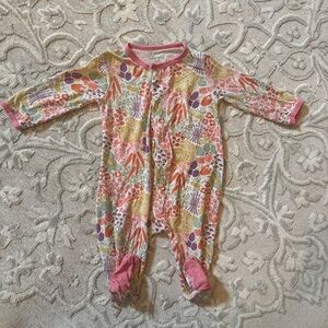 Magnetic Me 3-6 Months Floral Kids One Piece with Pink Accents